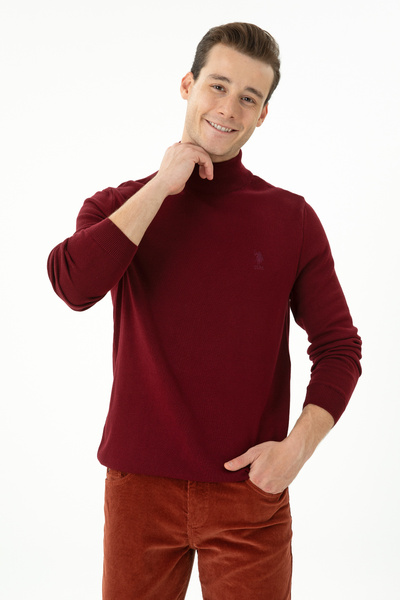 U.S. Polo Assn. Men's Burgundy Basic Sweater 50269007 -Vr014