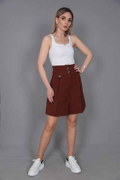 ÖNDER ÖZSOY High Waist Brown Skirt Shorts