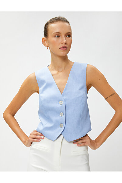 Koton Vestă albastru deschis pentru femei