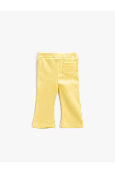 Koton Corded Spanish Leg Leggings - Single Pocket and Elastic Waist