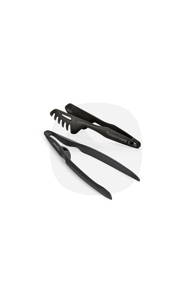 Tupperware Black 2-Piece Tongs - Multipurpose Set