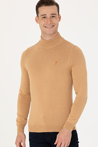 U.S. Polo Assn. Ανδρικό πουλόβερ Sand Melange Basic 50269007-VR123