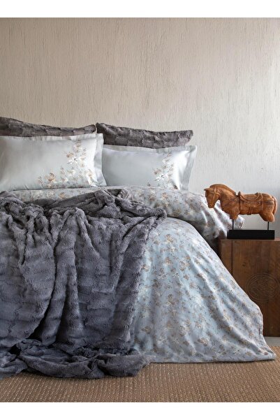 Apricitas HOME CIFT KISILIK YATAK ÖRTÜLÜ SET BRIELLA GRI - YATAK ORTUSU