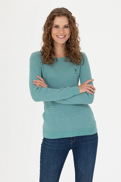 U.S. Polo Assn. سترة نسائية أساسية برقبة دائرية 50269013 -vr090