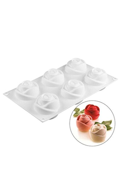 Genel Markalar Silikon Gül Desenli Mum Sabun Kek Çikolata Dondurma Kalıbı