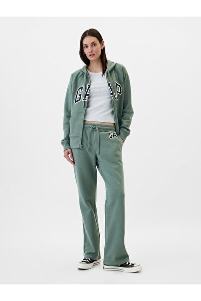 GAP Kadın Yeşil Gap Logo Bootcut Fleece Eşofman Altı