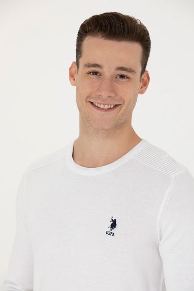 U.S. Polo Assn. Men's White Basic Sweater 50269003 -Vr013