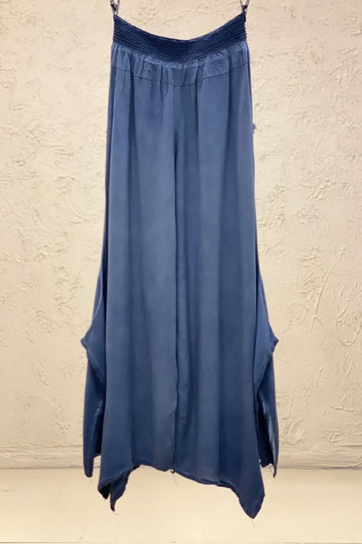 sahnemoda Lace Detailed Pocket Tasseled Voile Trousers - Wide Leg