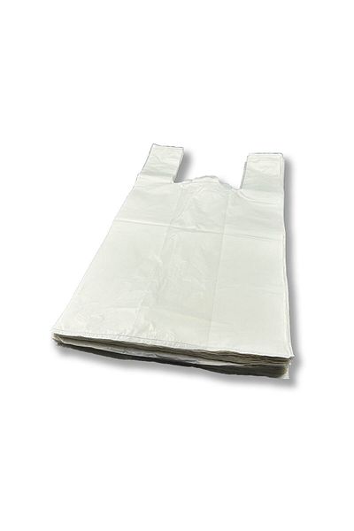 Home 5 kg Medium Size Thick White Rustle Bag - Grocery Beef and Garbage Bag