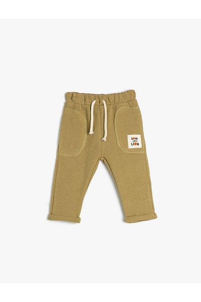 Koton Cotton Sweatpants - Woven with Waist Tie and Pockets