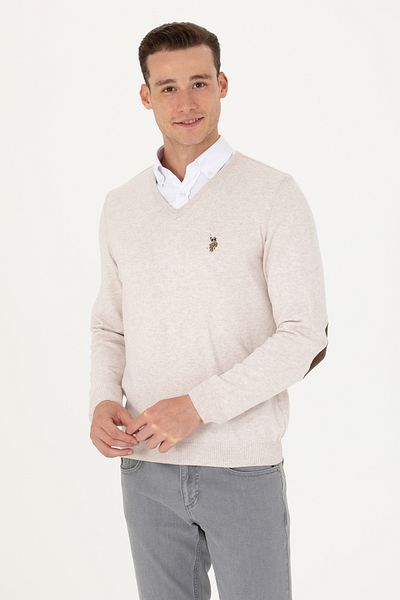 U.S. Polo Assn. Men's Stone Melange Basic Sweater 50269006 -Vr225