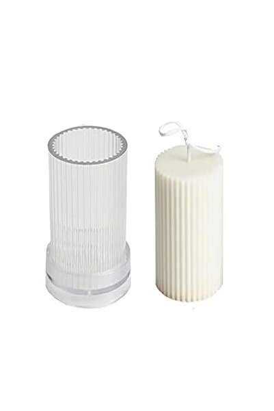 Tinky Winky PoliKarbon Sert Plastik Mum Kalıbı Dik Çizgili Büyük Boy