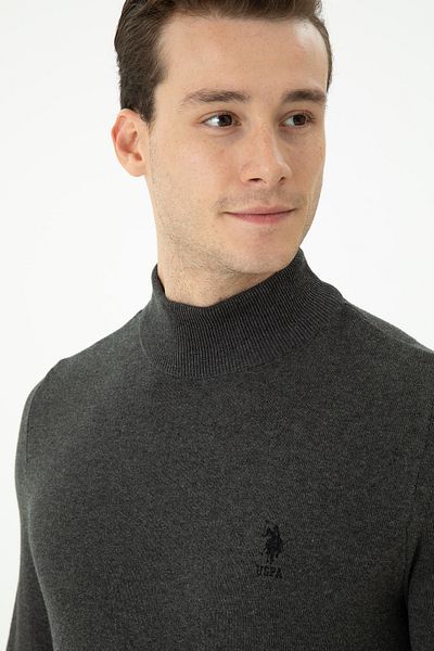 U.S. Polo Assn. Men's Anthracite Melange Basic Sweater 50269007 -Vr081