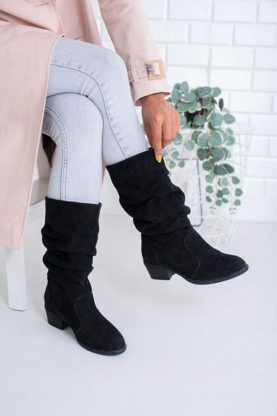 CAMOLLA Черни велурени дамски боти