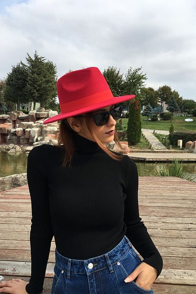 Külah Red Fedora Hat