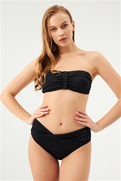 Eros Strapless Gathered Bikini Set 1008Esbk Black