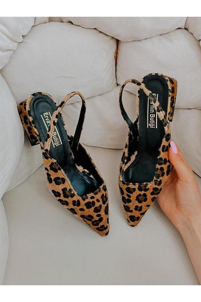 ERVANIN BUTİĞİ Leopard (TERRY) Women's Ballerinas