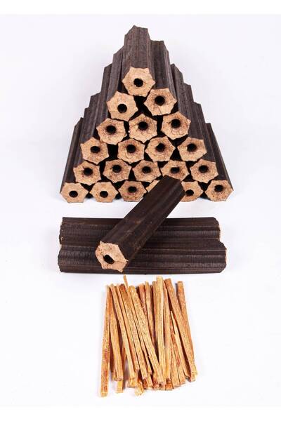 narım Özel Pres Briket Şömine Odunu 15 Kg Çıra Hediyeli