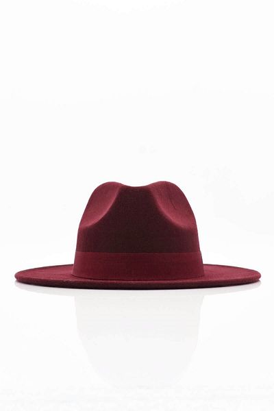 Külah Women's Boater Burgundy Cowboy Panama Fedora Hat