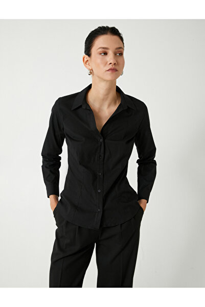 Koton Slim Fit Gömlek Uzun Kollu Klasik Yaka Pamuklu