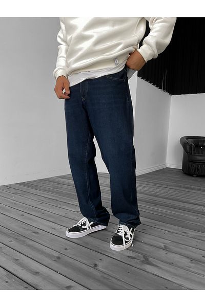BYBASICMAN Navy Blue Washed Baggy Jean Gj-16369/16429