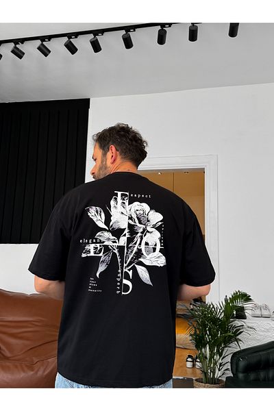 BYBASICMAN Respect Printed Black T-Shirt - Pm-131