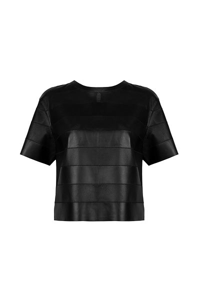 Desa Bluză de damă Linea Black din piele de căprioară perforată