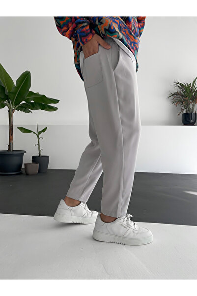 BYBASICMAN Светлосиви панталони с широка кройка BY-319