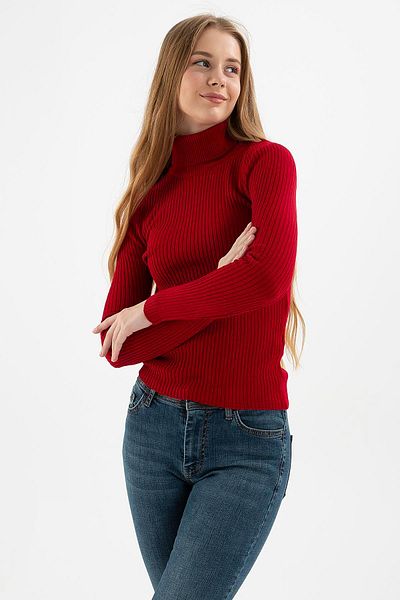 Fashion Friends Pulover cu gât roșu Claret
