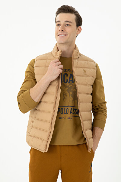 U.S. Polo Assn. Ανδρικό γιλέκο άμμου 50269098-VR085