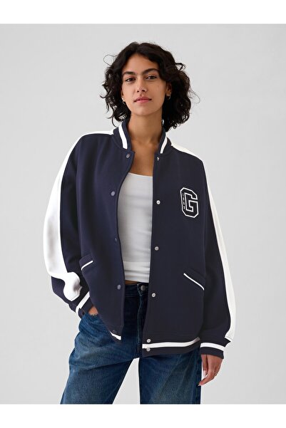 GAP Kadın Lacivert Vintage Soft Gap Logo Varsity Ceket