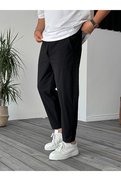 BYBASICMAN Μαύρο παντελόνι Lycra Parachute Fabric KE-5050