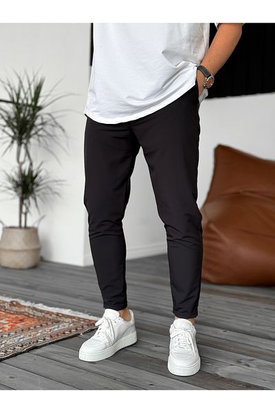 BYBASICMAN Black Slim Fit Parachute Layered Trousers Ke-5039