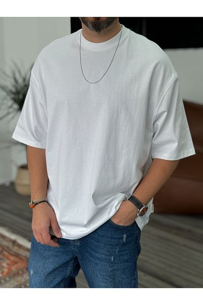 BYBASICMAN White Basic Oversize T-Shirt JJ-326