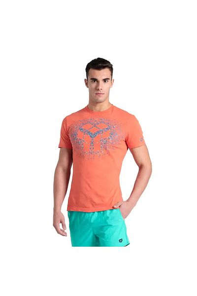 ARENA Solid Cotton Men's Orange Casual Style T-Shirt 006390980