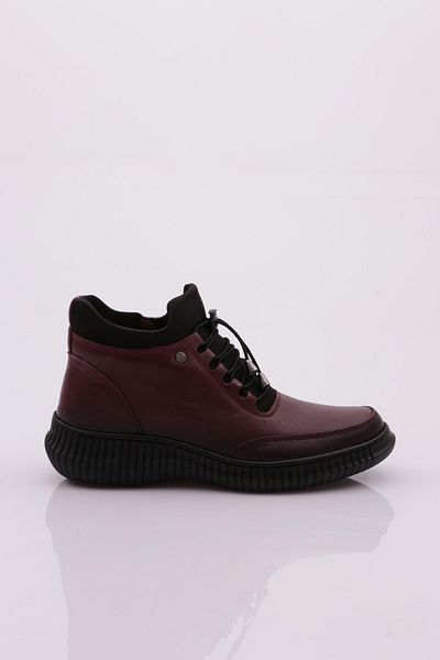 DGN Rubber Laced Zippered Women's Boots Bordeaux 5462713