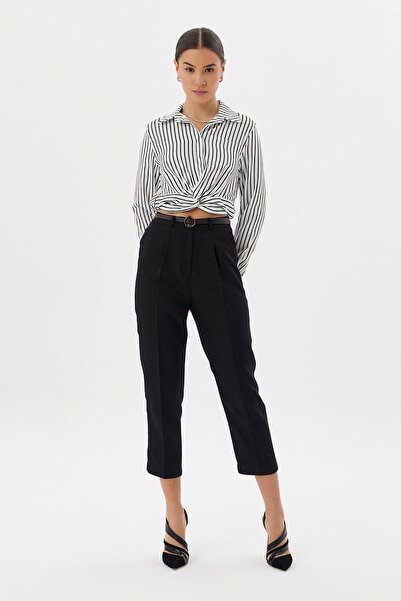 Nish&Chic Slim Belted Trousers