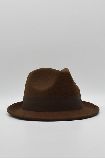 Külah Women's Brown Short Fedora Hat