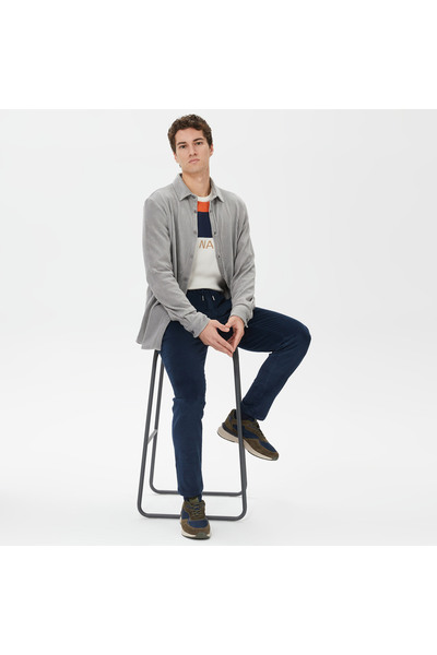 Nautica Erkek Gri Slim Fit Gömlek
