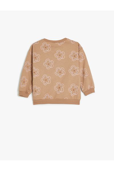 Koton Long Sleeve Floral Patterned Crew Neck Sweatshirt