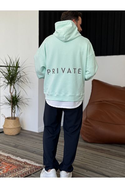 BYBASICMAN Mint Green Heavyweight Private Embroidered Sweat BY-053