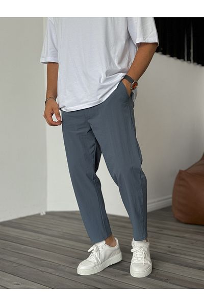 BYBASICMAN Petrol Blue Lycra Parachute Fabric Trousers Ke-5050