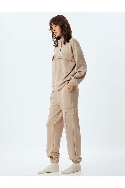 Koton Gestrickte Jogger-Pyjamahose – mit Cargo-Tasche