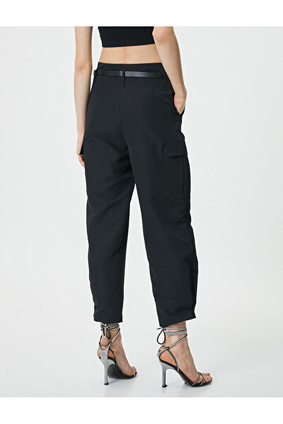 Koton Barrel Fit Pantolon Yüksek Bel Rahat Kesim Kargo Cepli