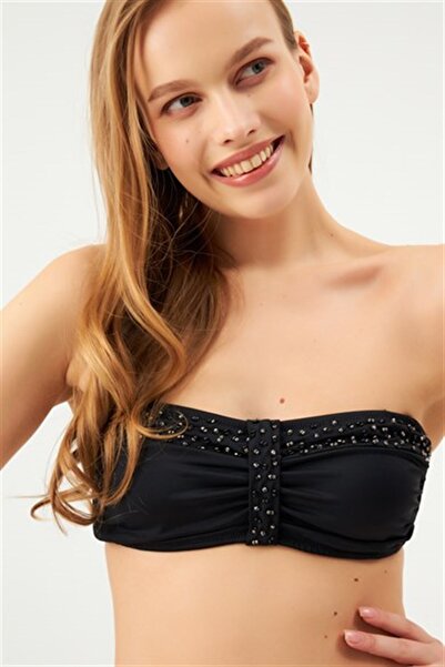 Eros Strapless Gathered Bikini Set 1008Esbk Black