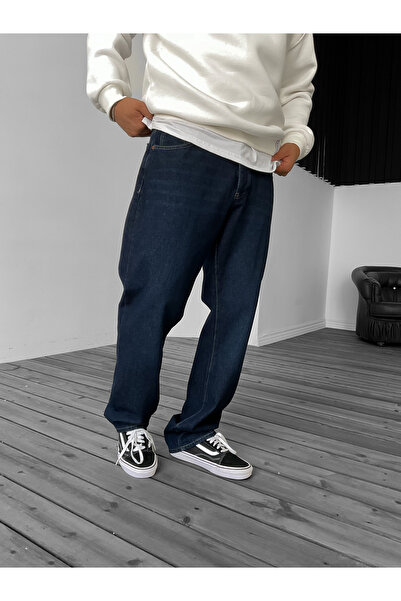BYBASICMAN Navy Blue Washed Baggy Jeans Gj-16369/16429
