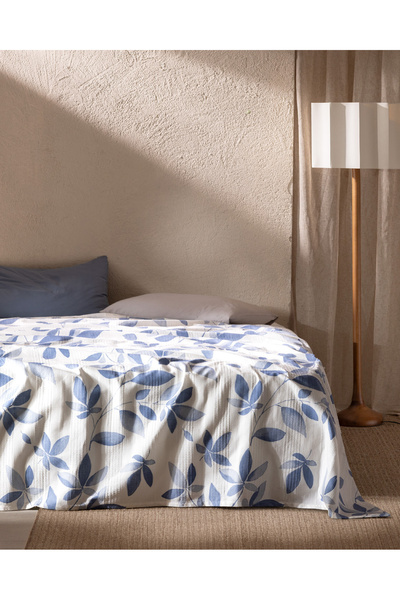 Madame Coco Verger Blue Διπλό Βαμβακερό Πικέ με στάμπα Ecocell