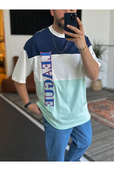 BYBASICMAN Navy Blue League Embroidered T-Shirt JJ-01