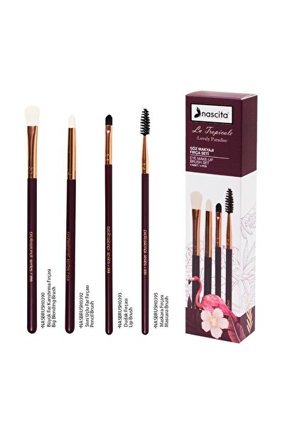 nascita Бордовий набір пензликів для щоденного макіяжу (4 шт.) - 94