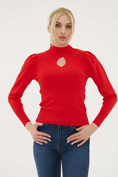 Fashion Friends Window Detailed Sweater Red